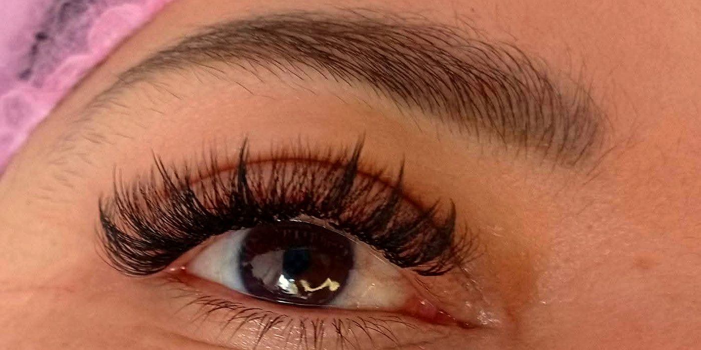 Lash extensions closeup